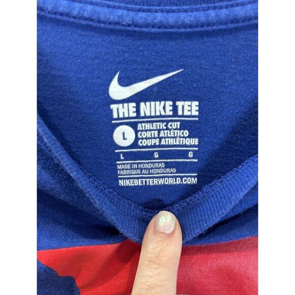 Nike Chicago Cubs MLB Illinois Tee T-shirt L Blue Athletic Cut Baseball - Picture 2 of 6